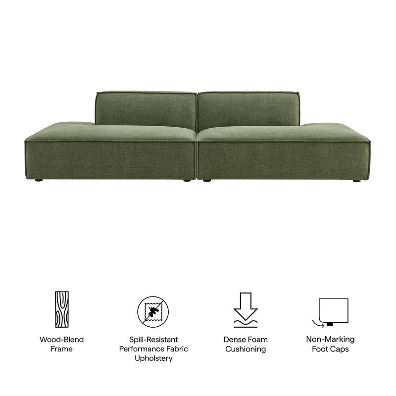 Restore 2-Piece Performance Fabric Upholstered Modular Loveseat