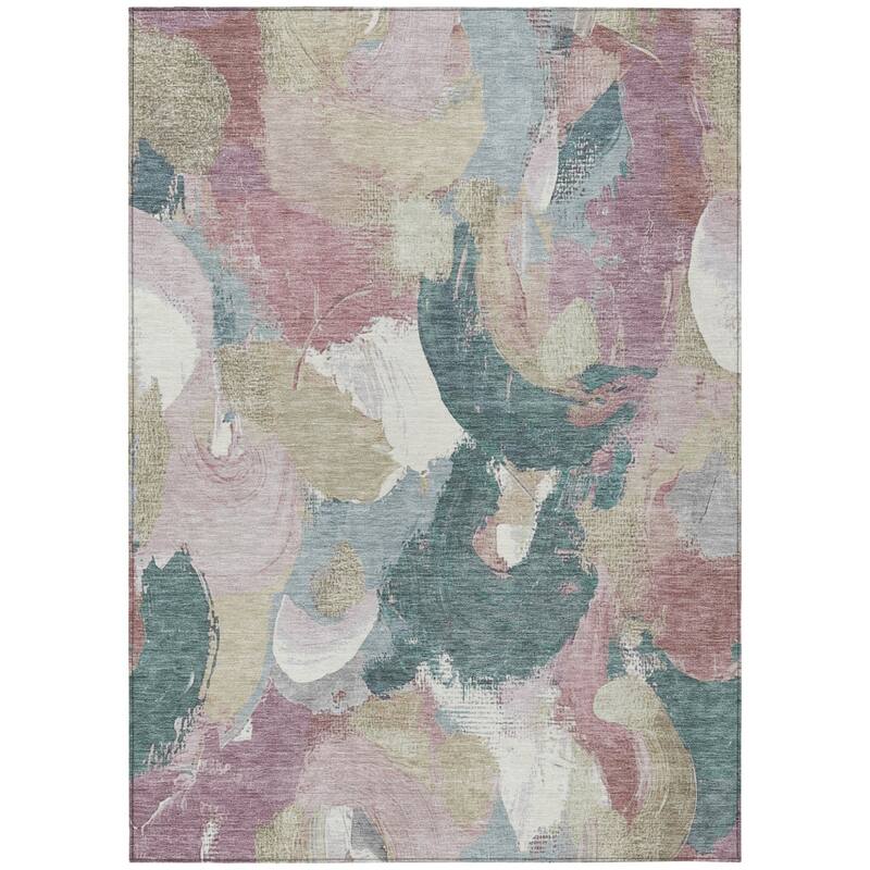 HomeRoots Abstract Transitional Rectangle Outdoor Rug