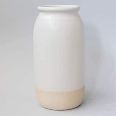 White And Beige Vase