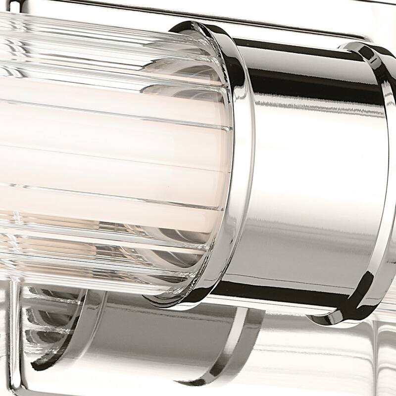 Kichler Lighting Laurene 18.5" Linear Bath Bar Small LED with Clear Fluted Glass in Polished Nickel