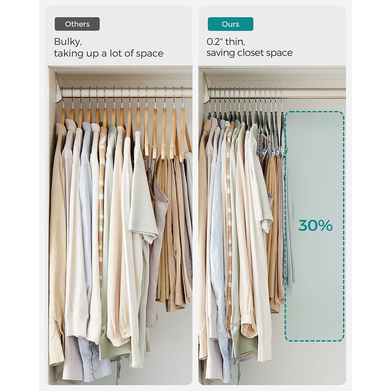 Modern Plastic Non-Slip Velvet Clothes Hangers with 2 Adjustable Clips Suitable for Trousers and Skirts