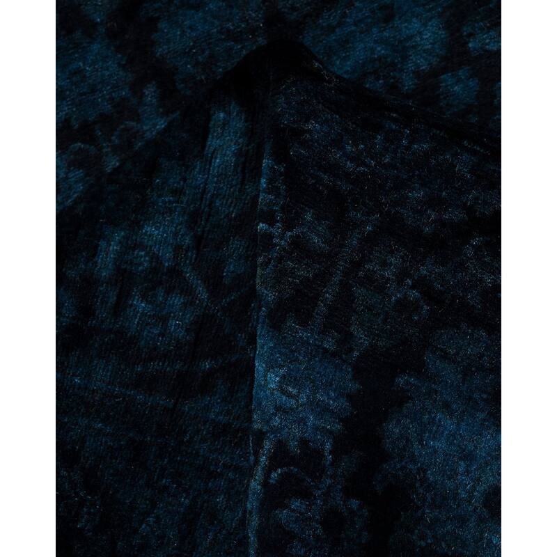 Fine Vibrance, One-of-a-Kind Hand-Knotted Runner Rug - Black, 2' 7" x 10' 0" - 2' 7" x 10' 0"