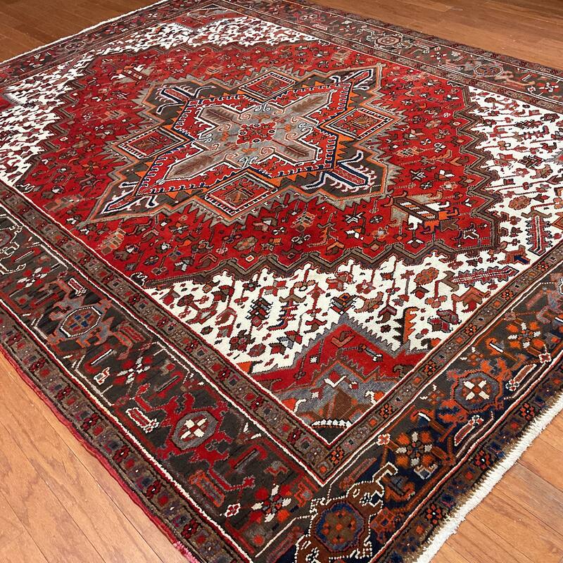 HERAT ORIENTAL Handmade Fine Persian Heriz Wool Rug - 7'2" x 9'7"