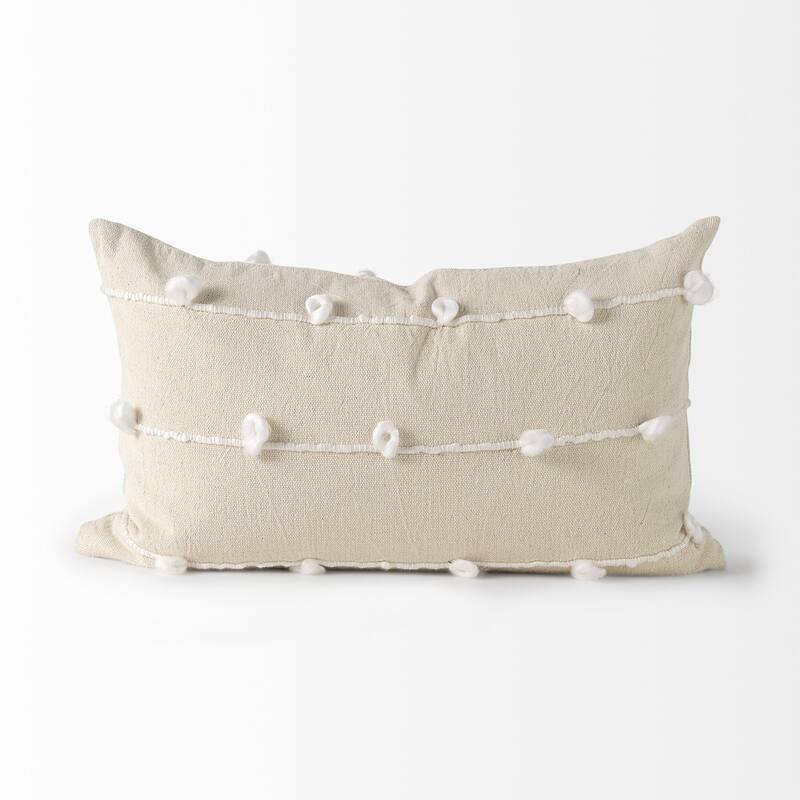 Clouds on Cream Canvas Pillow Cover