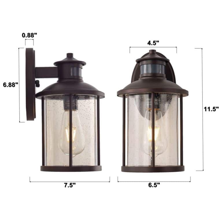 Savitar 11.5"H Motion Sensor Outdoor Wall Light with Seeded Glass