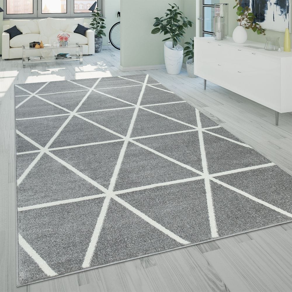Modern Area Rug for Living Room Geometric Pattern in pastel colors