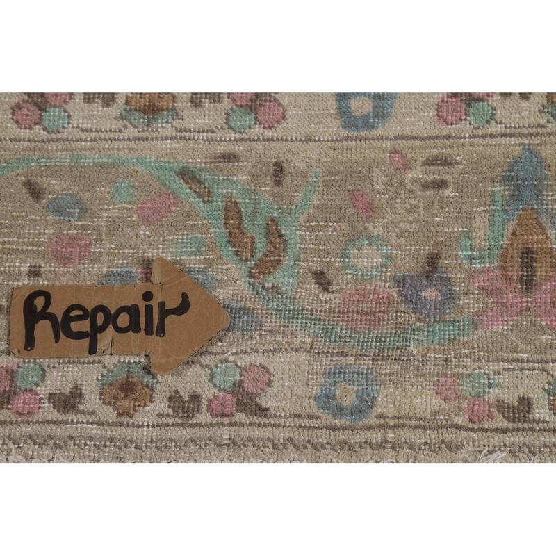 Tabriz Persian Area Rug Handmade Traditional Beige Wool Carpet - 9'9"x 12'4"
