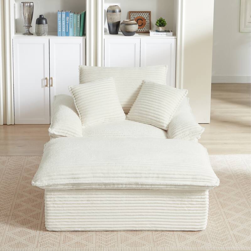 51.97" Modern Comfortable Cushioned Compression Single Sofa with Footrest