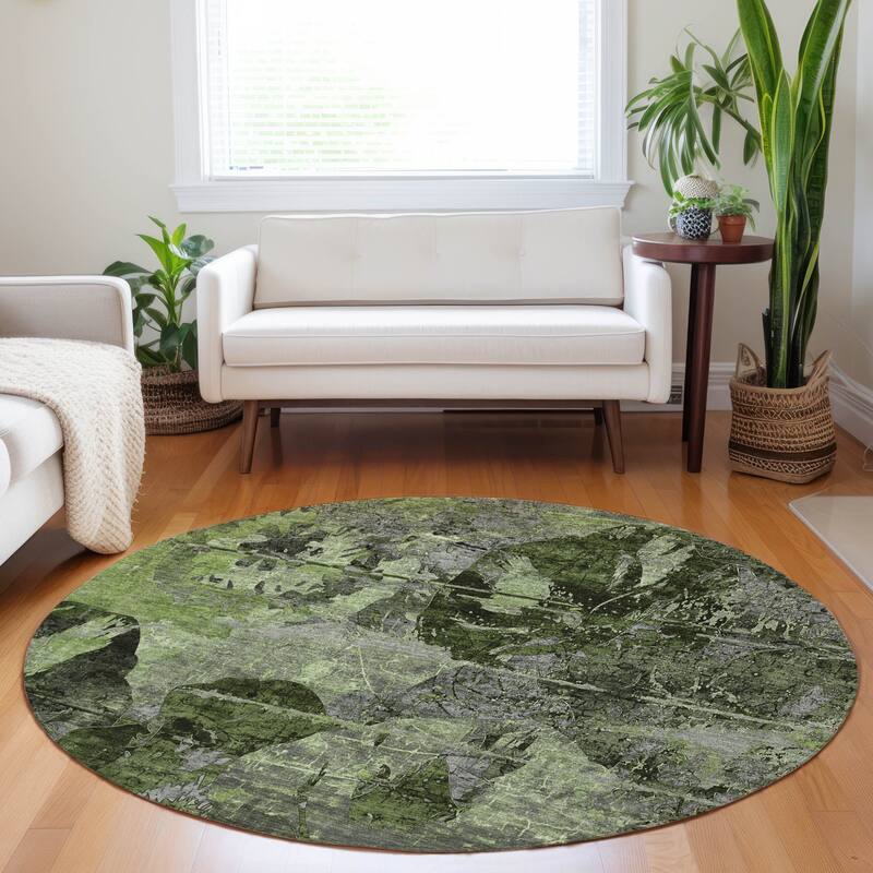 Mami Artistic Abstract Weather Resistant Classic Meets Modern Outdoor Rug