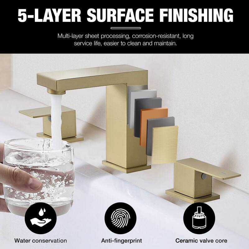 Topcraft Stainless Steel Two Handle Bathroom Sink Faucet