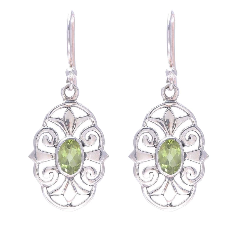 NOVICA Green Enchantment, Peridot dangle earrings - 1.3L*0.5W
