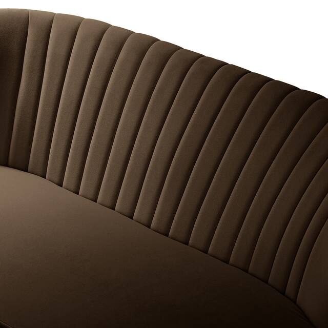 HULALA HOME Monica Modern Velvet Tufted Loveseat with Metal Legs