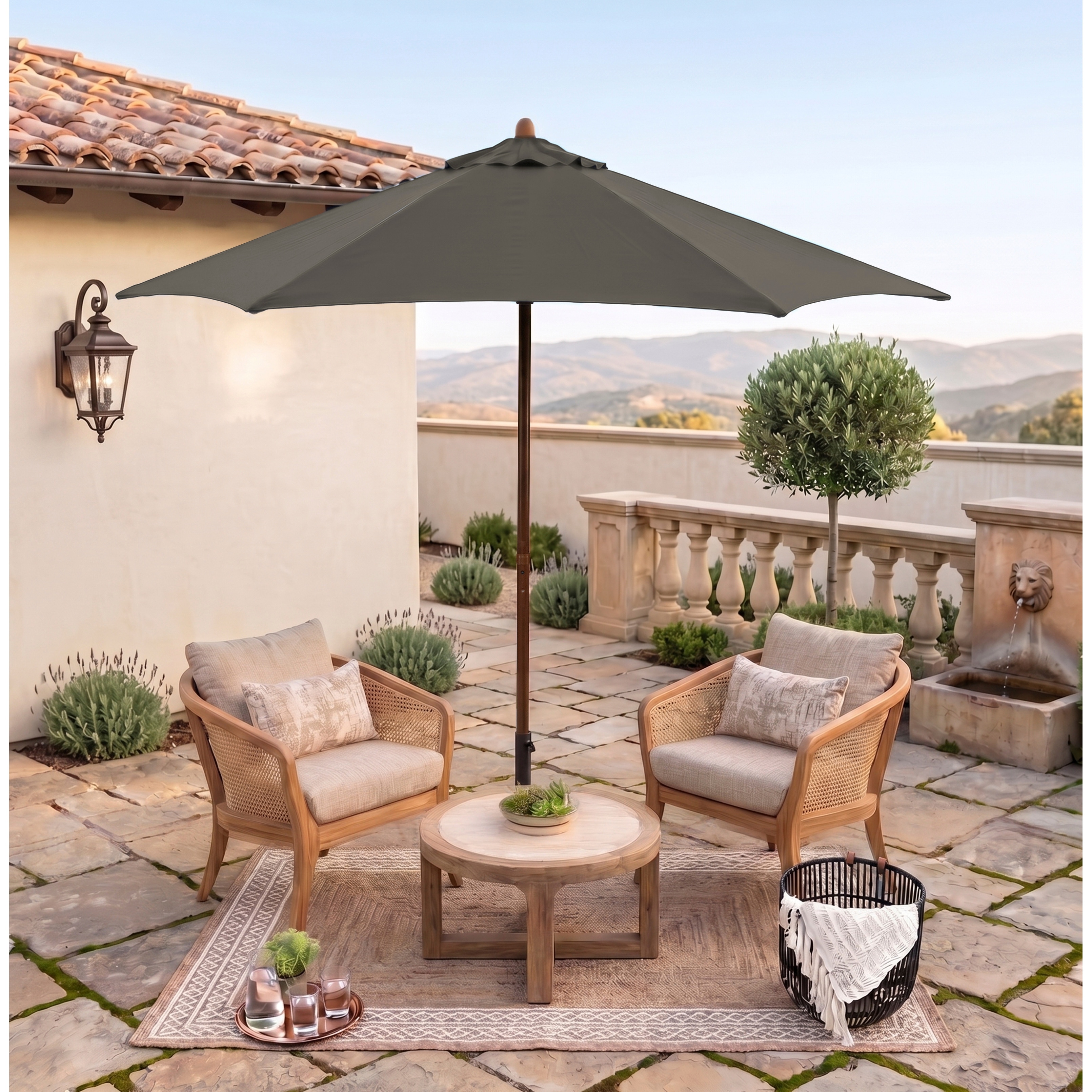 7.5 ft patio half umbrella Qidvol Rectangle Outdoor Half Umbrellas with Base for Balcony, Table, Garden, Deck, Porch, Rectangular Canopy 6ft/8ft, Height Adjustable (Color : Green, Size : Small) : Patio, Lawn With the crank and tilt mechanism of this product COBANA Half Rectangular Patio Umbrella,