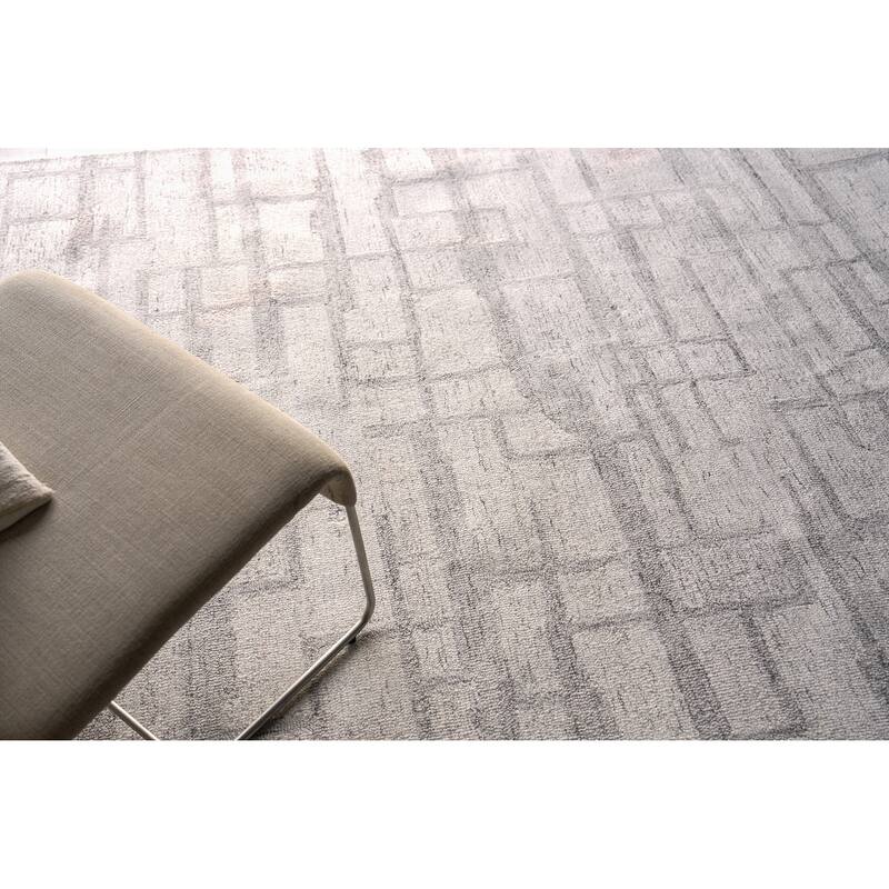 Exquisite Rugs Naturals Handmade Hand-tufted New Zealand Wool on Canvas Ivory/Gray Area Rug