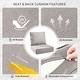 preview thumbnail 83 of 120, Gymojoy 24"x24"x6" Thick Cushions & Pillows Set - Deep Seat Indoor/Outdoor Water & Fade Resistant