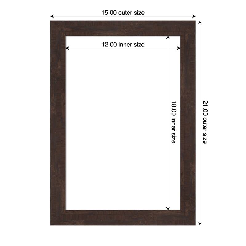 Amanti Art Fresco Dark Walnut Framed Dry Erase Magnetic Board - 15 x 21 in - Fresco Dark Walnut