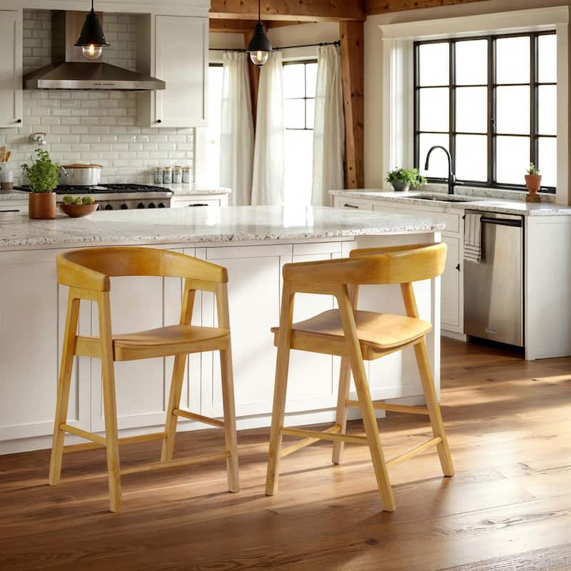 Middlebrook Modern Solid Wood Rounded Back Counter Stool