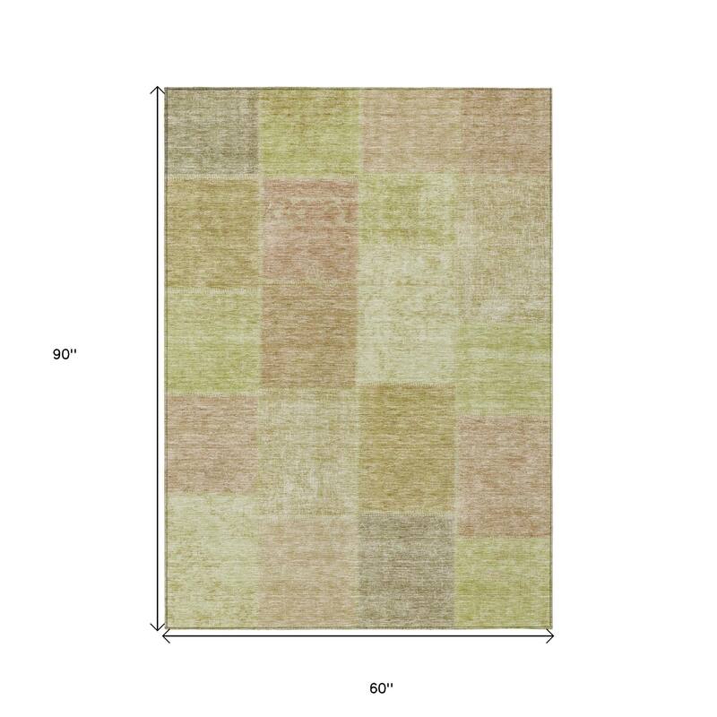 HomeRoots Patchwork Transitional Rectangle Outdoor Rug