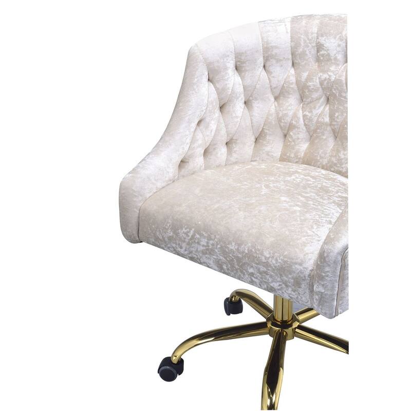 Office Chair in Vintage Cream Velvet & Gold Bed Bath & Beyond 35241040