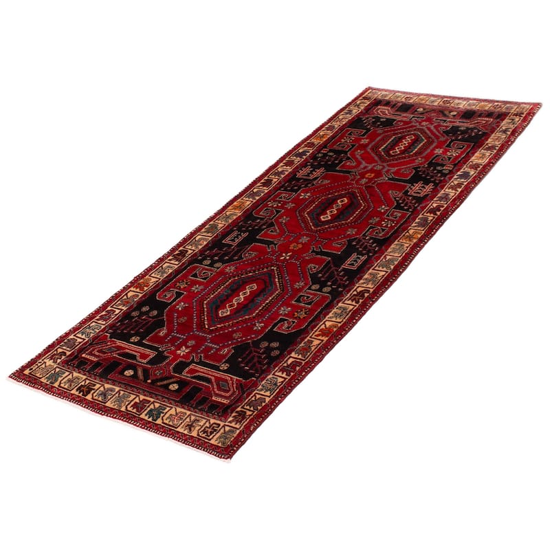 ECARPETGALLERY Hand-knotted Konya Anatolian Black, Red Wool Rug - 3'5 x 9'6