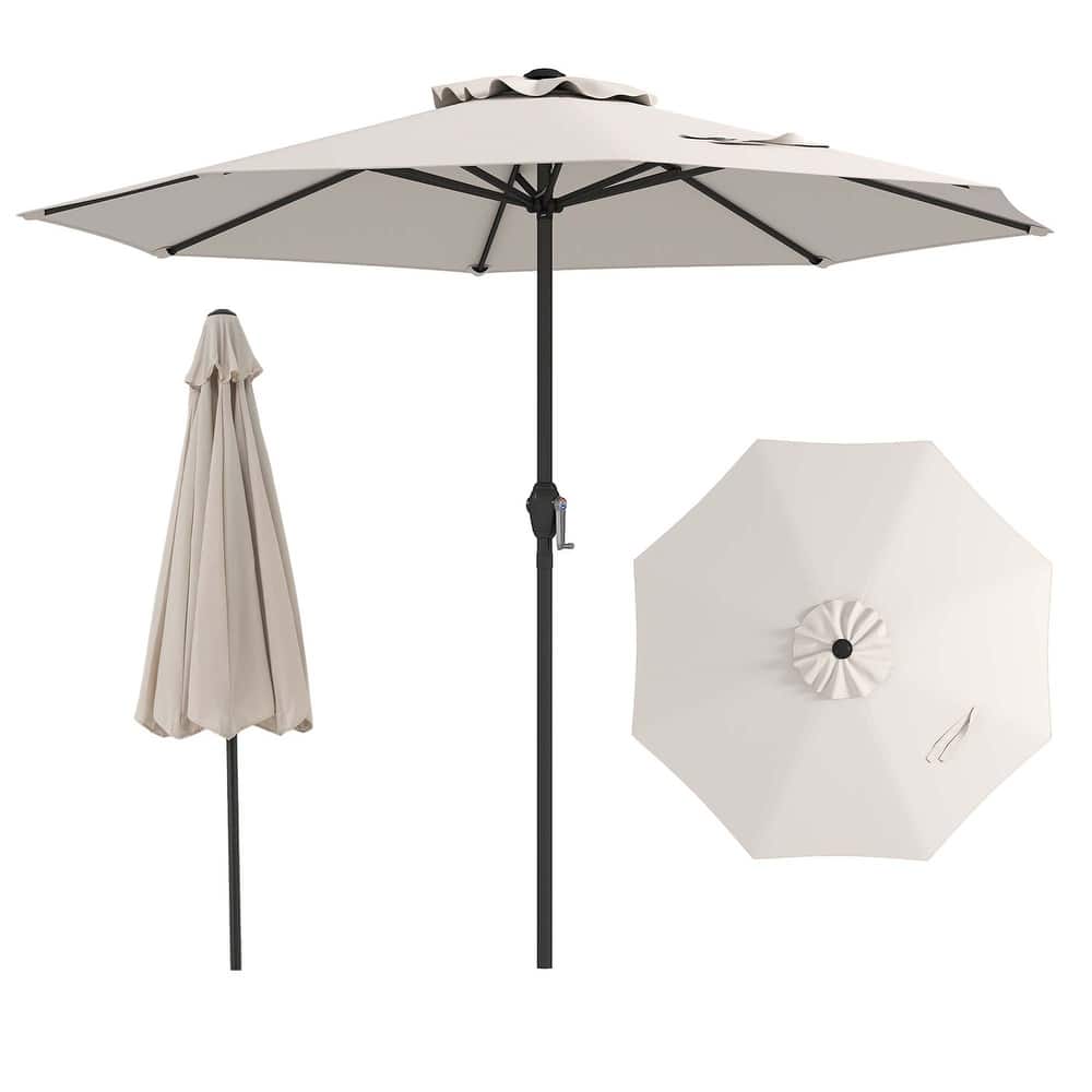 Gymax Outdoor Patio Umbrella Modern Table Umbrella w/8 Heavy Duty Ribs