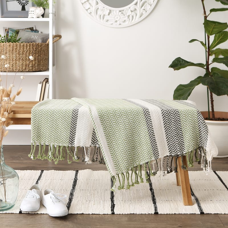 DII Herringbone Stripe Decorative Throw