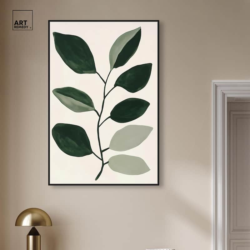 Green and Grey Branch I Canvas by Art Remedy