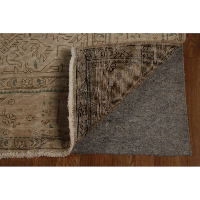 Tabriz Persian Vintage Rug Bedroom Hand-Knotted Wool Carpet - 9'6" x 12'9"