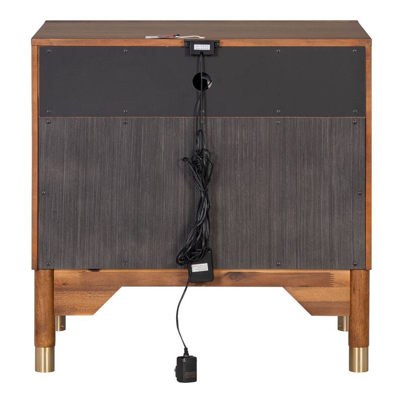 Furniture of America Forma Mid-Century Modern 3-Piece Walnut Solid Wood Platform Bedroom Set