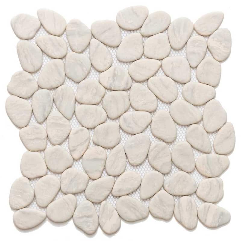 Recycled Cenote Pebble 13x13 Matte Glass Mosaic Tile - Floor, Wall & Backsplash