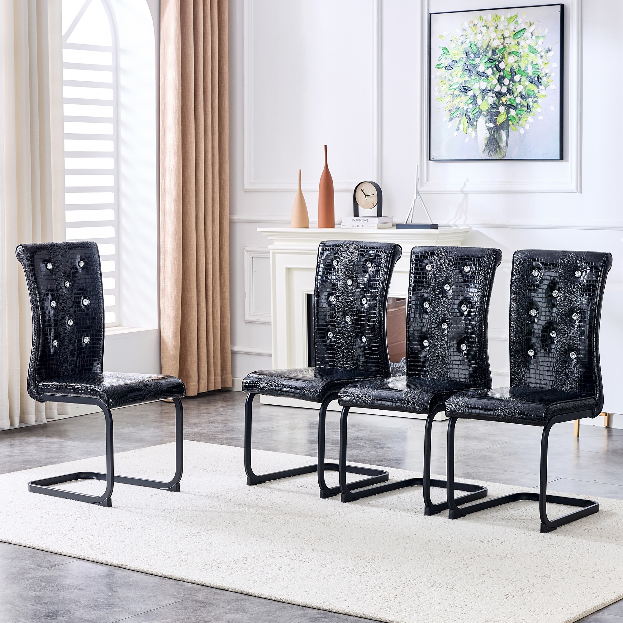 Set of 4 Upholstered Dining Chairs