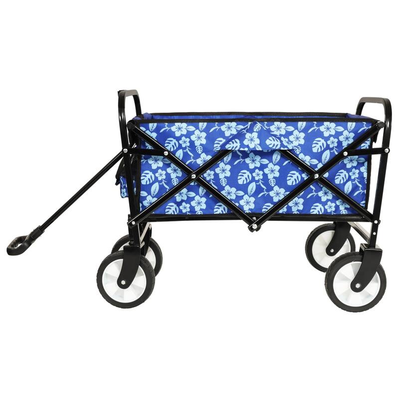 Colorful Collapsible Utility Wagon Cart with Strapping System - 225 lb Capacity