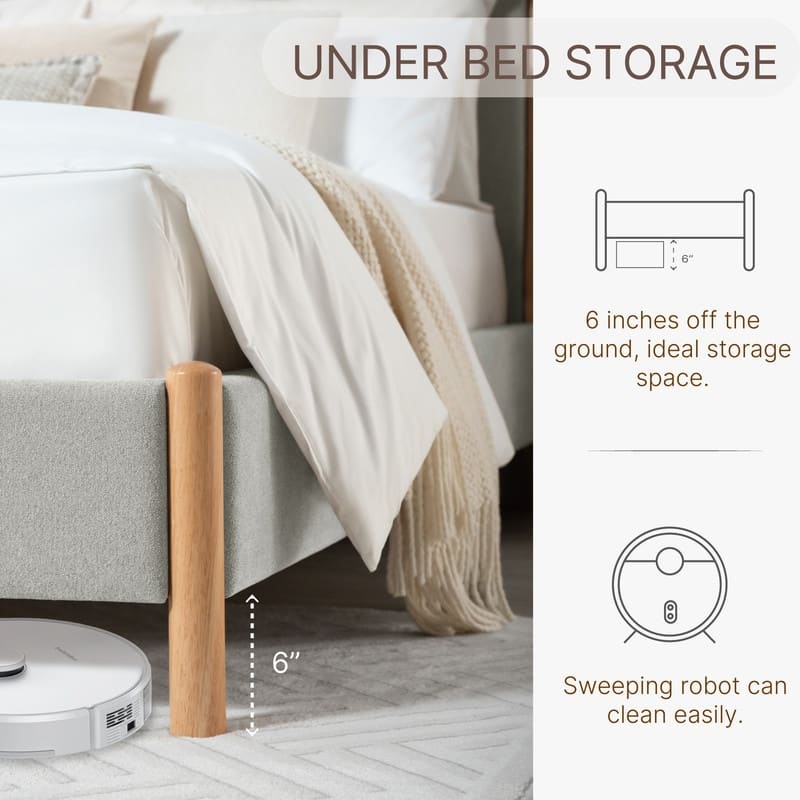 Spruce & Spring Camila Upholstered Platform Bed Frame with Headboard