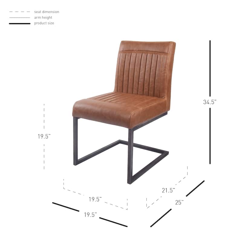 NPD Furniture Ronan Faux Leather Dining Chair (Set of 2)