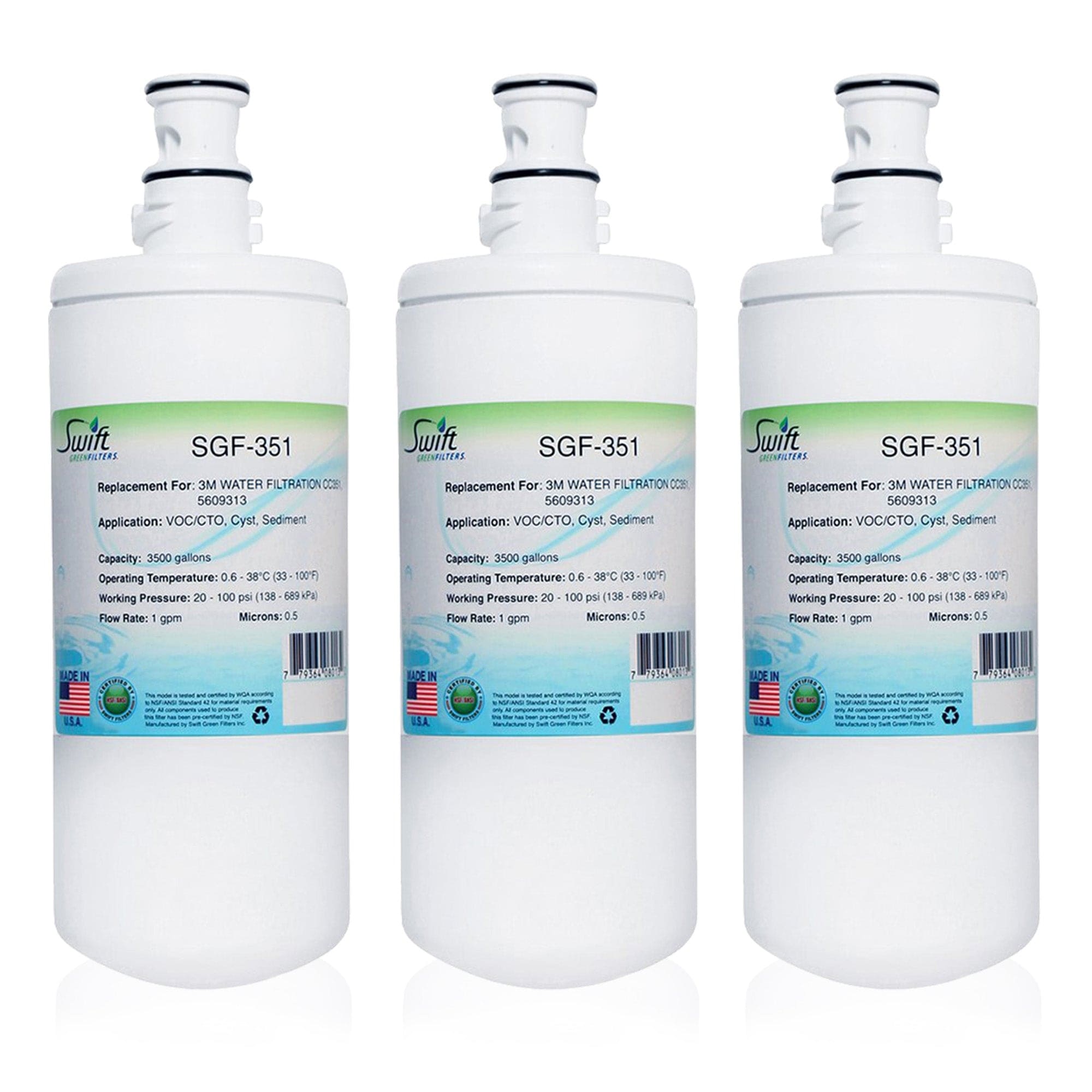 SGF-351 Compatible Commercial Water Filter for CC351, 5609313 (3 Pack).