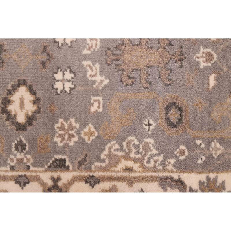 ECARPETGALLERY Hand-knotted Royal Oushak Grey Wool Rug - 2'6 x 9'9