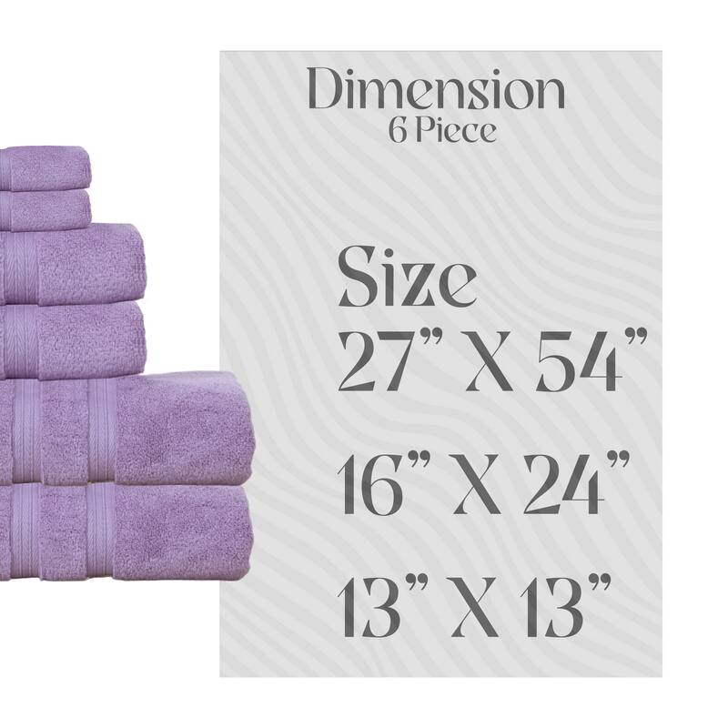 Home Weavers Elegance Essentials 550GSM Cotton Zero Twist Super Absorbent Bath Towel Set of 6
