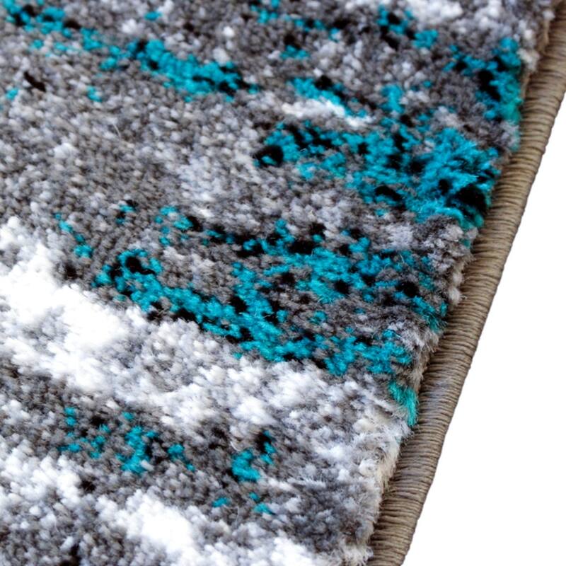 Distressed Motif Indoor Jute Back Olefin Area Rug