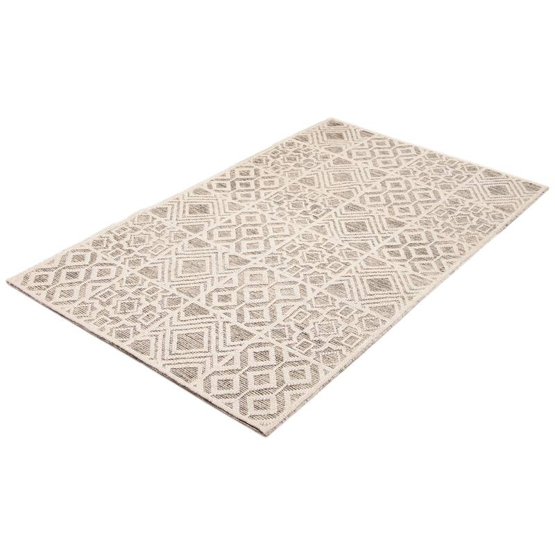 ECARPETGALLERY Braid weave Sienna Cream Wool Rug - 5'0 x 8'0