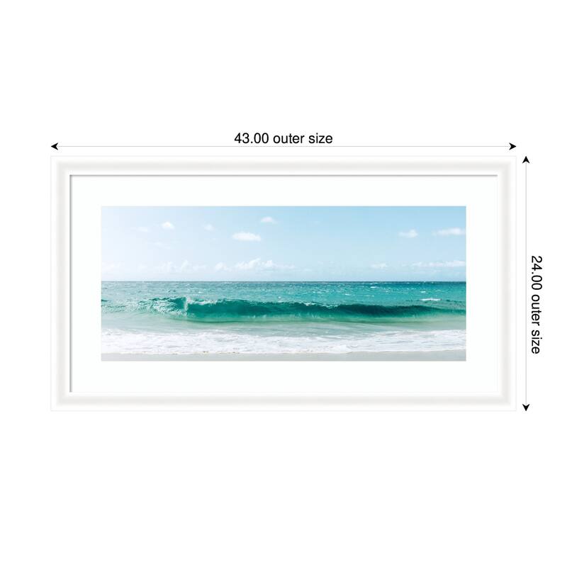 Kate and Laurel Framed Art Beach Ocean Day over Blue Clear Waters by Alicia Abla