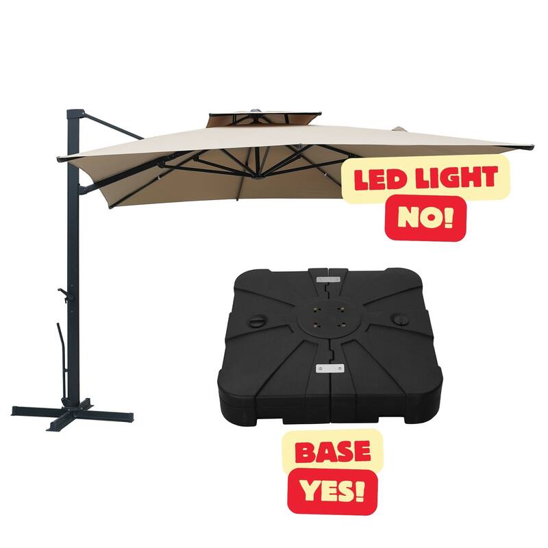 13-Ft Aluminum Dual-Roof Cantilever Umbrella