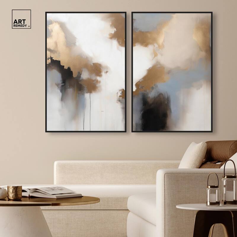 Golden Nebula Canvas Set of 2 by Art Remedy
