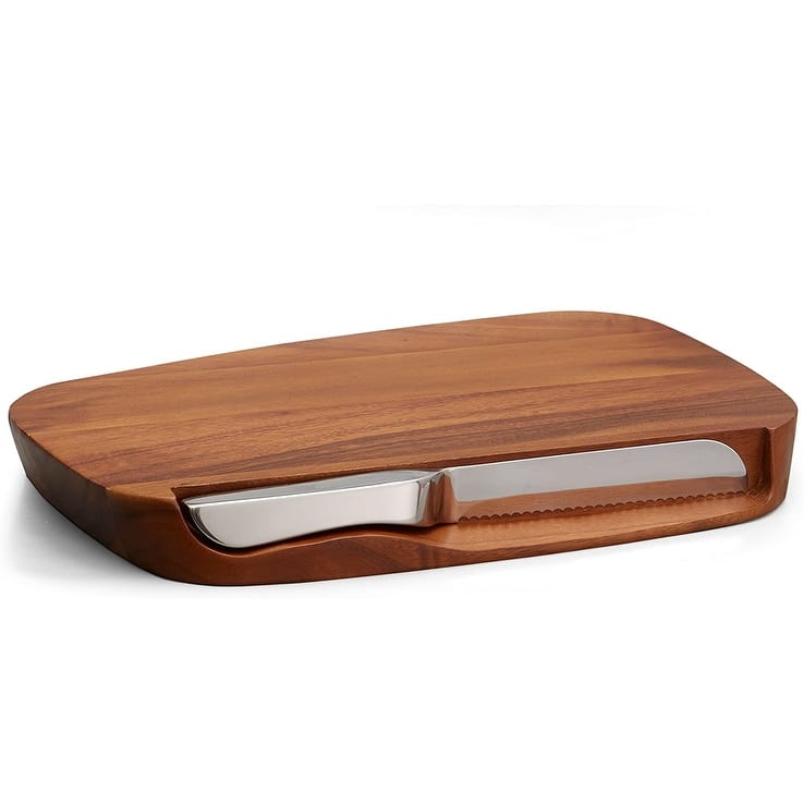 Nambe Blend Bread Board w/ Knife - 17.5"