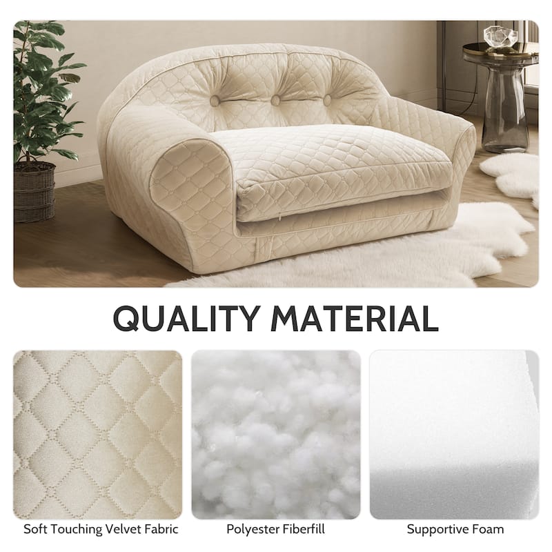 WOWMAX Foldable Dog Sofa Bed, Orthopedic Dog Couch Sofa, Comfy Pet Bed