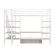 preview thumbnail 7 of 26, Full-Size Metal Loft Bed with Staircase, Built-In Low Storage Desk, and Multi-Tier Shelving for Space-Saving Versatility