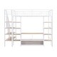 preview thumbnail 7 of 25, Safety Guaranteed Metal Loft Bed with Staircase, Low Storage Table and Multiple Storage Shelves, Full Size