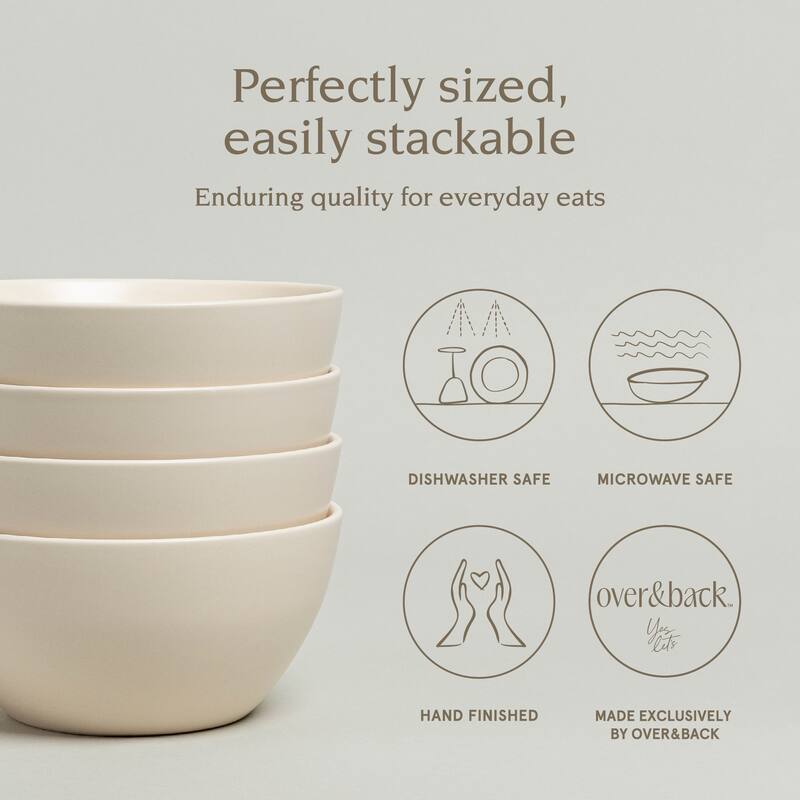 over&back Coupe 25oz Semi-Matte Stoneware Cereal Bowls