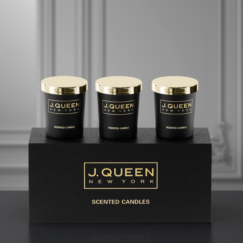J. Queen New York Chestnut Vanilla Boxed Votive Candle Trio