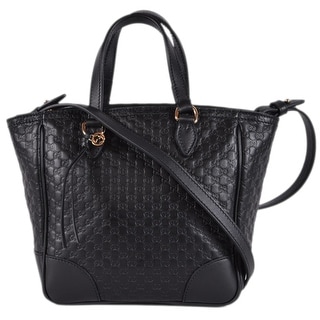 Shop Gucci Women&#39;s 449241 Black Leather Small Bree GG Guccissima Crossbody Bag - Free Shipping ...