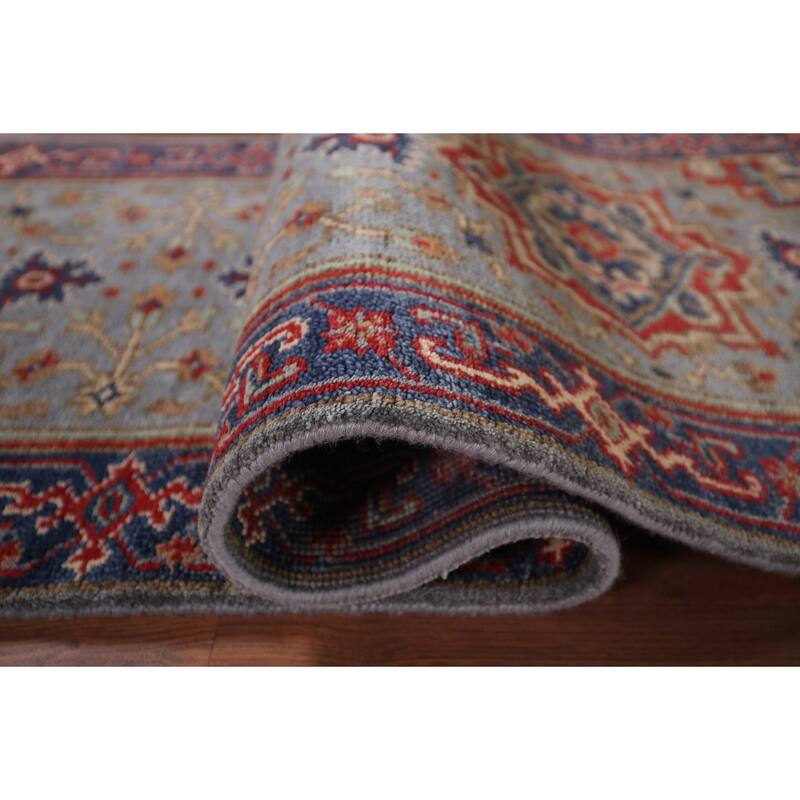 Blue Gray Heriz Serapi Oriental Runner Rug Hand-Knotted Wool Carpet - 2'7"x 8'0"